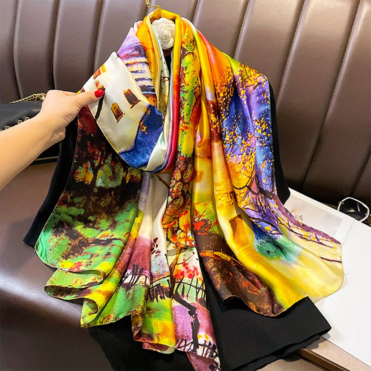 Elegant Landscape Print Scarf