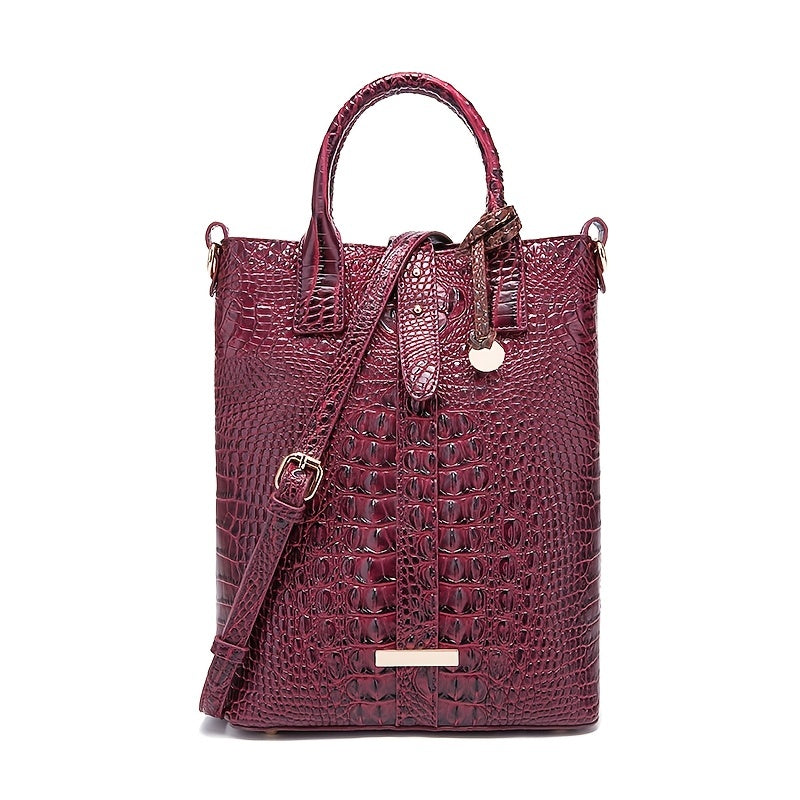 Elegant Crocodile Pattern Tote Bag