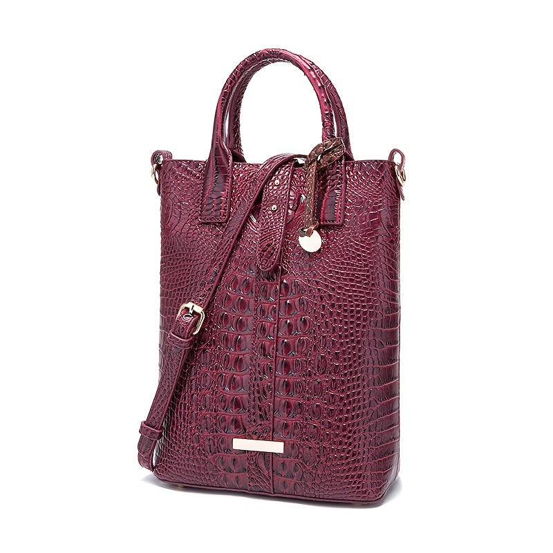 Elegant Crocodile Pattern Tote Bag