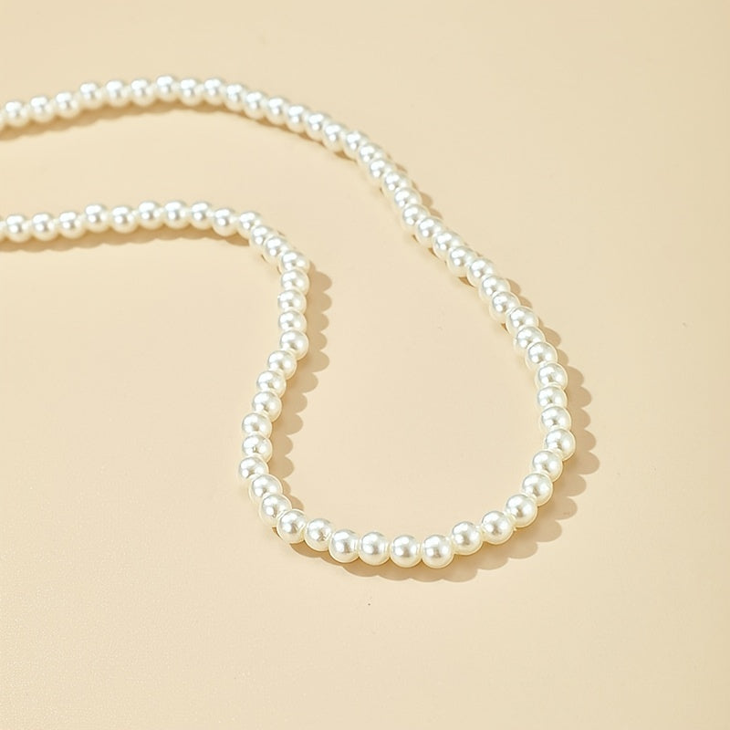 Elegant Single-Strand Faux Pearl Choker