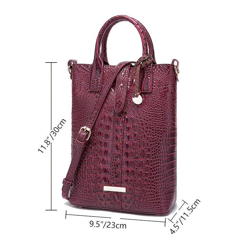 Elegant Crocodile Pattern Tote Bag