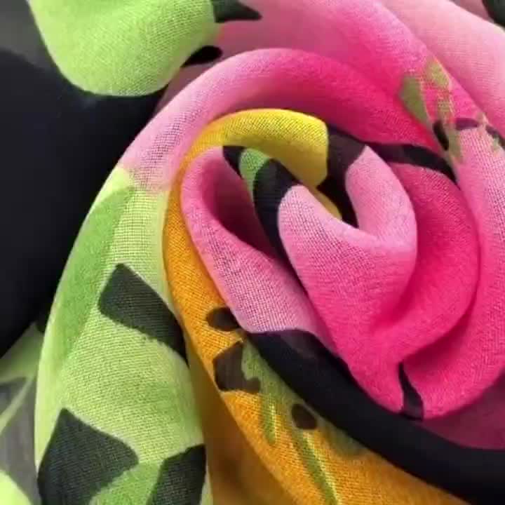 Elegant Floral Chiffon Scarf for Women