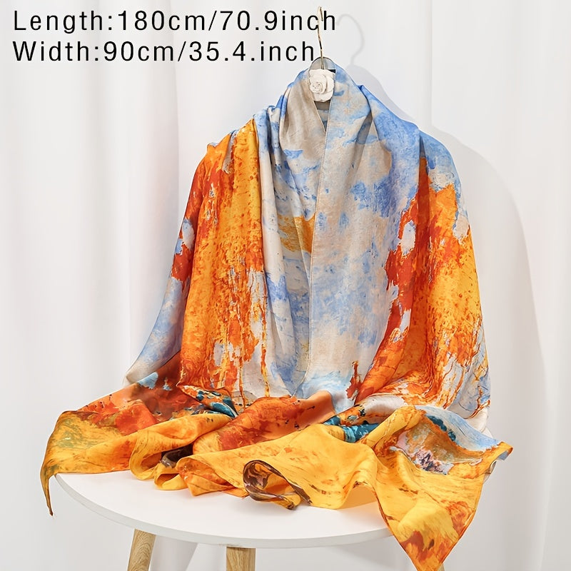 Elegant Landscape Print Scarf