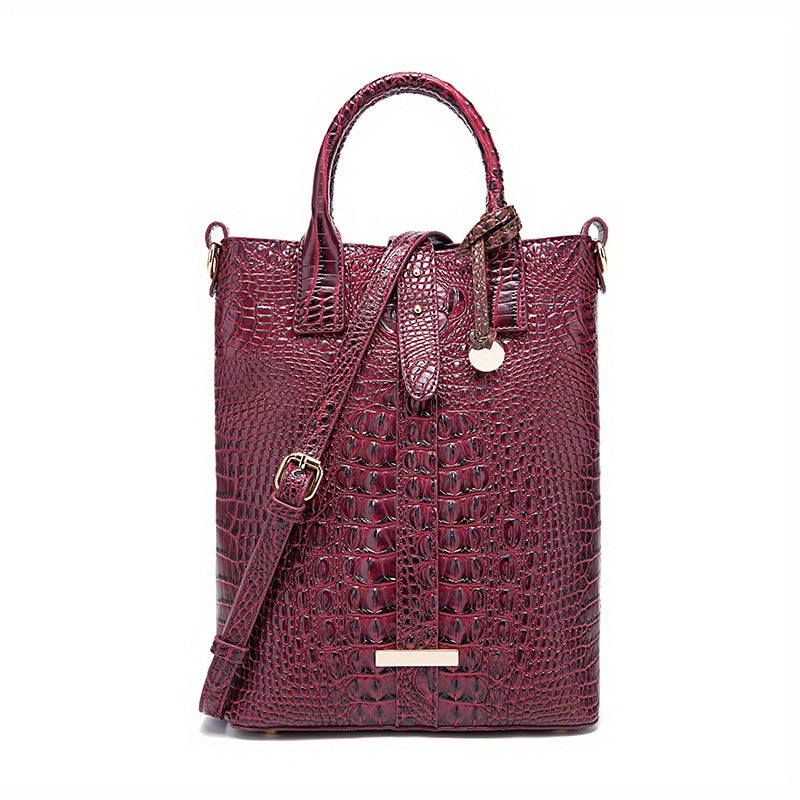 Elegant Crocodile Pattern Tote Bag