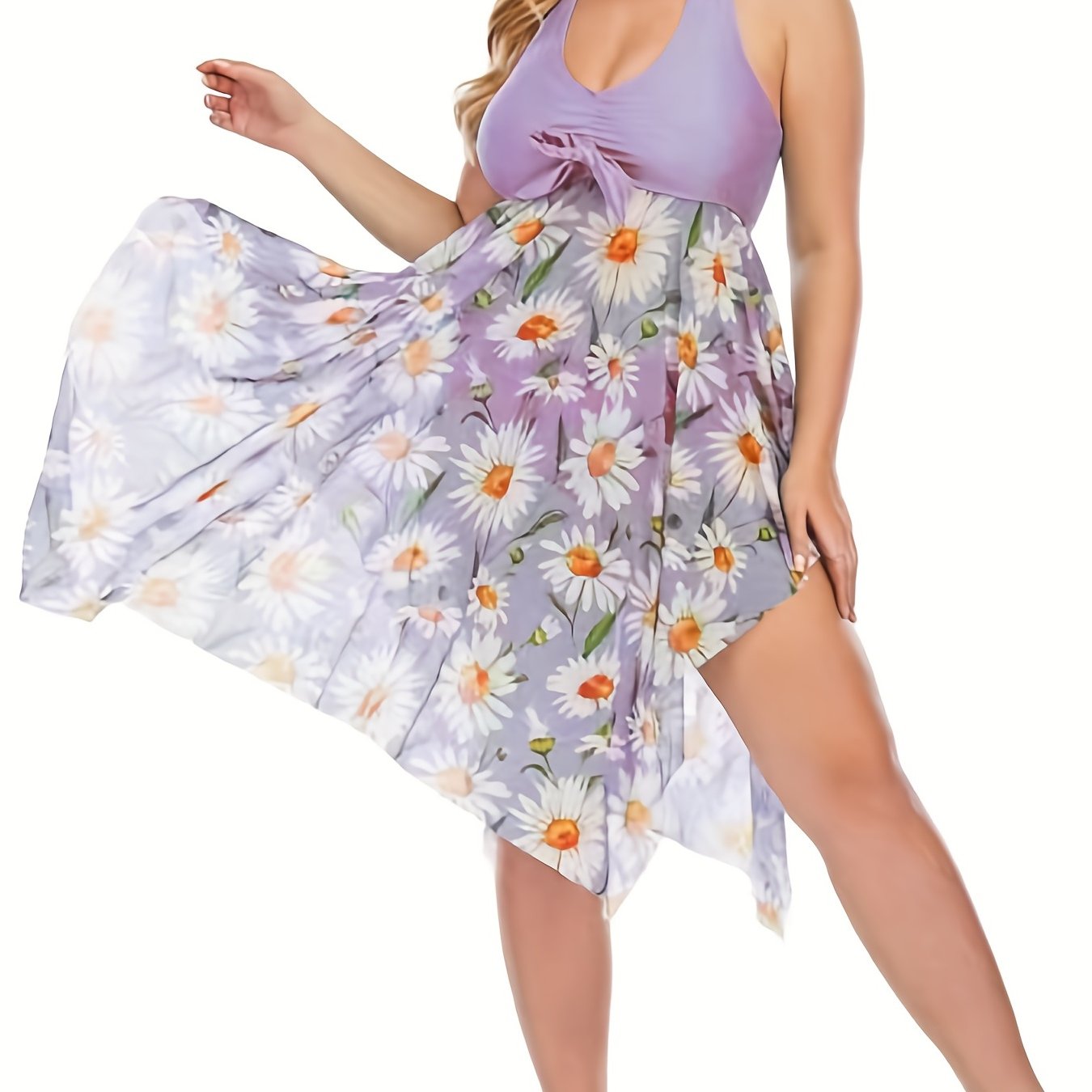 Skirt Style Swimsuit with flower print