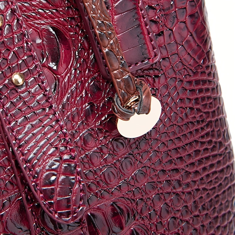 Elegant Crocodile Pattern Tote Bag