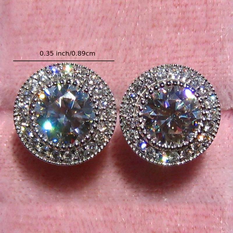 Paved White Cubic Zirconia Stud Earing