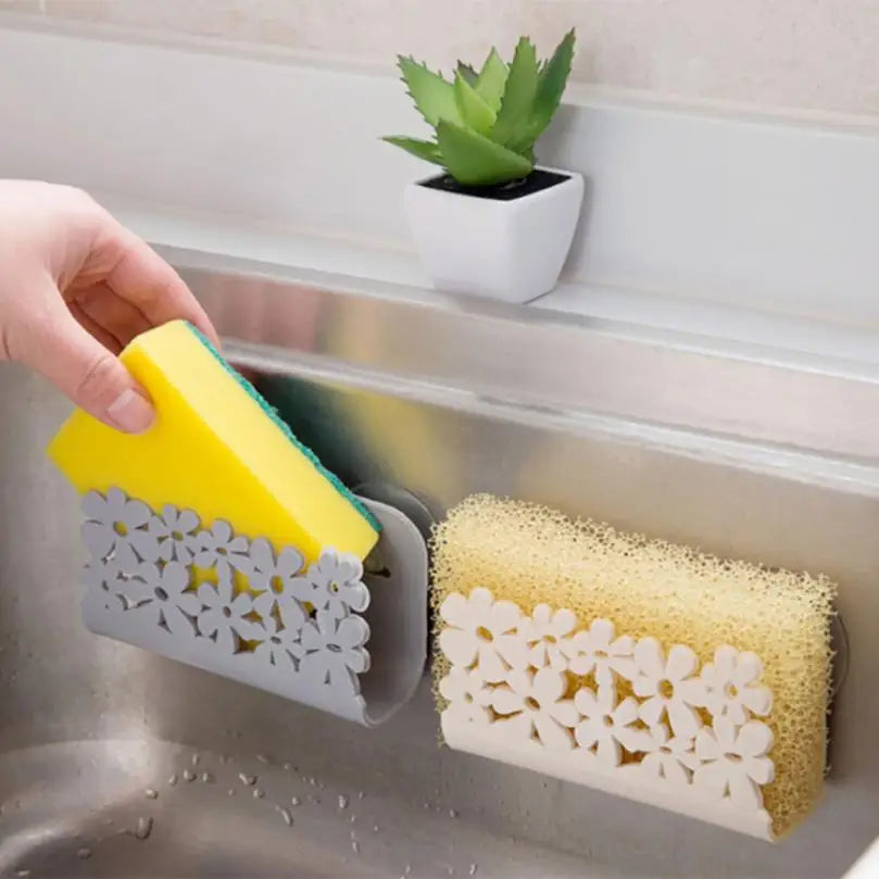 Sink suction cup sponge rack