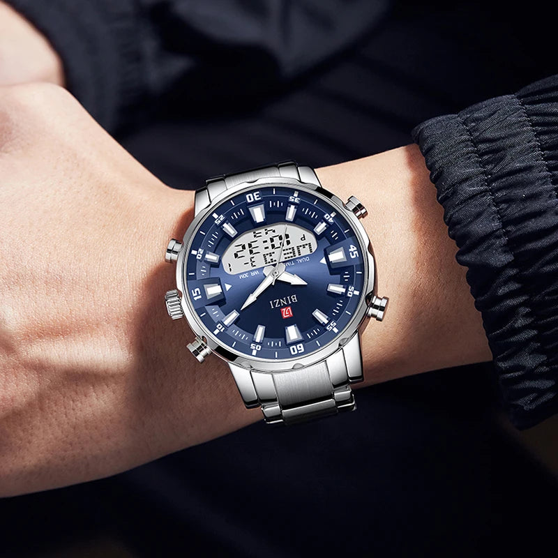 Men Stainless Steel Band Wrist Watch