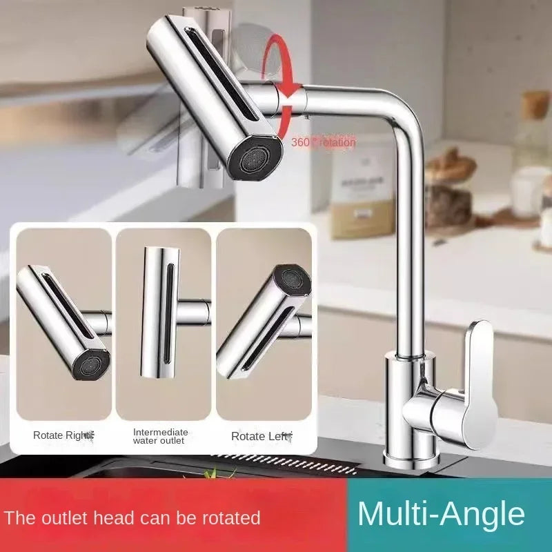 Kitchen rain and waterfall faucet