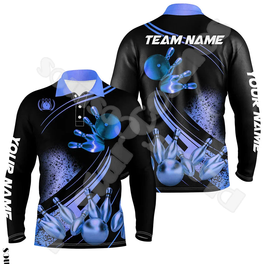 Bowling Long Sleeves Polo Jersey Shirt