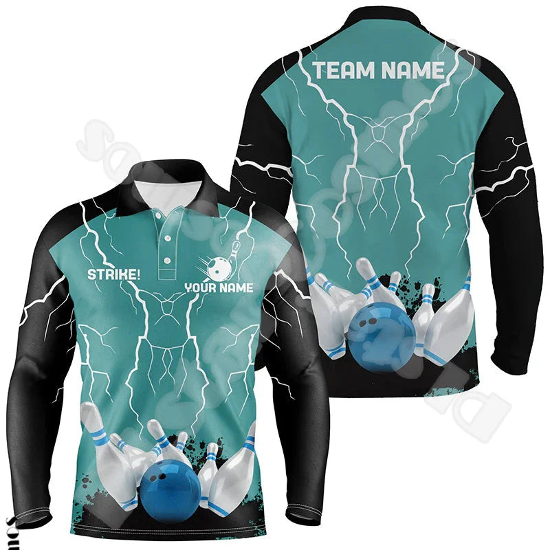 Bowling Long Sleeves Polo Jersey Shirt