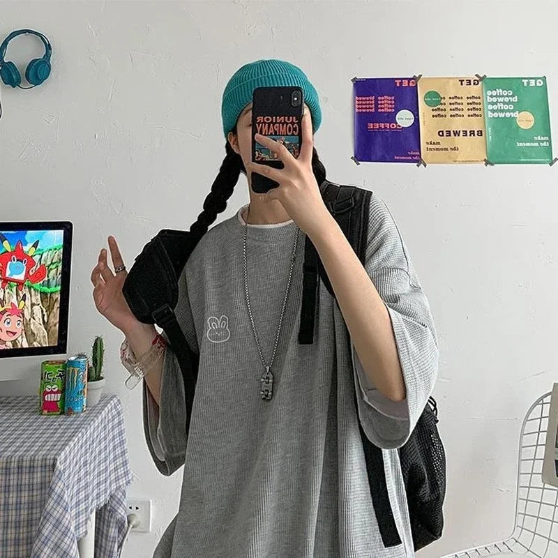 Short Sleeve Embroidery Print Tees