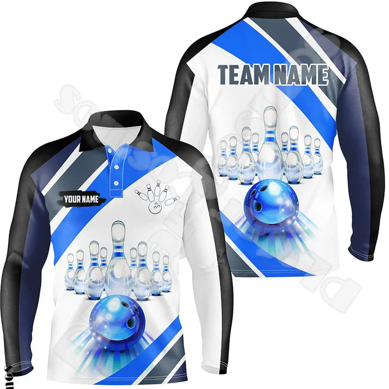Bowling Long Sleeves Polo Jersey Shirt