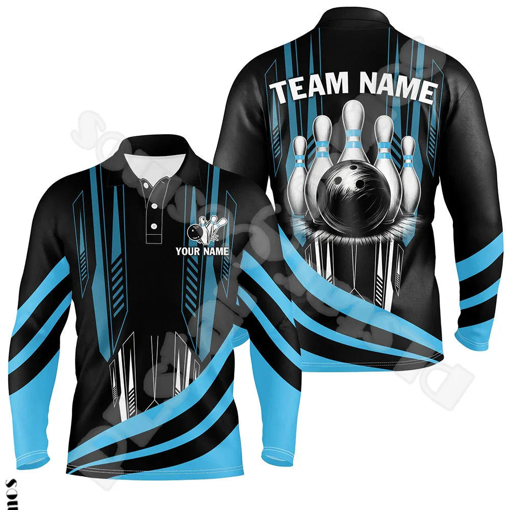 Bowling Long Sleeves Polo Jersey Shirt