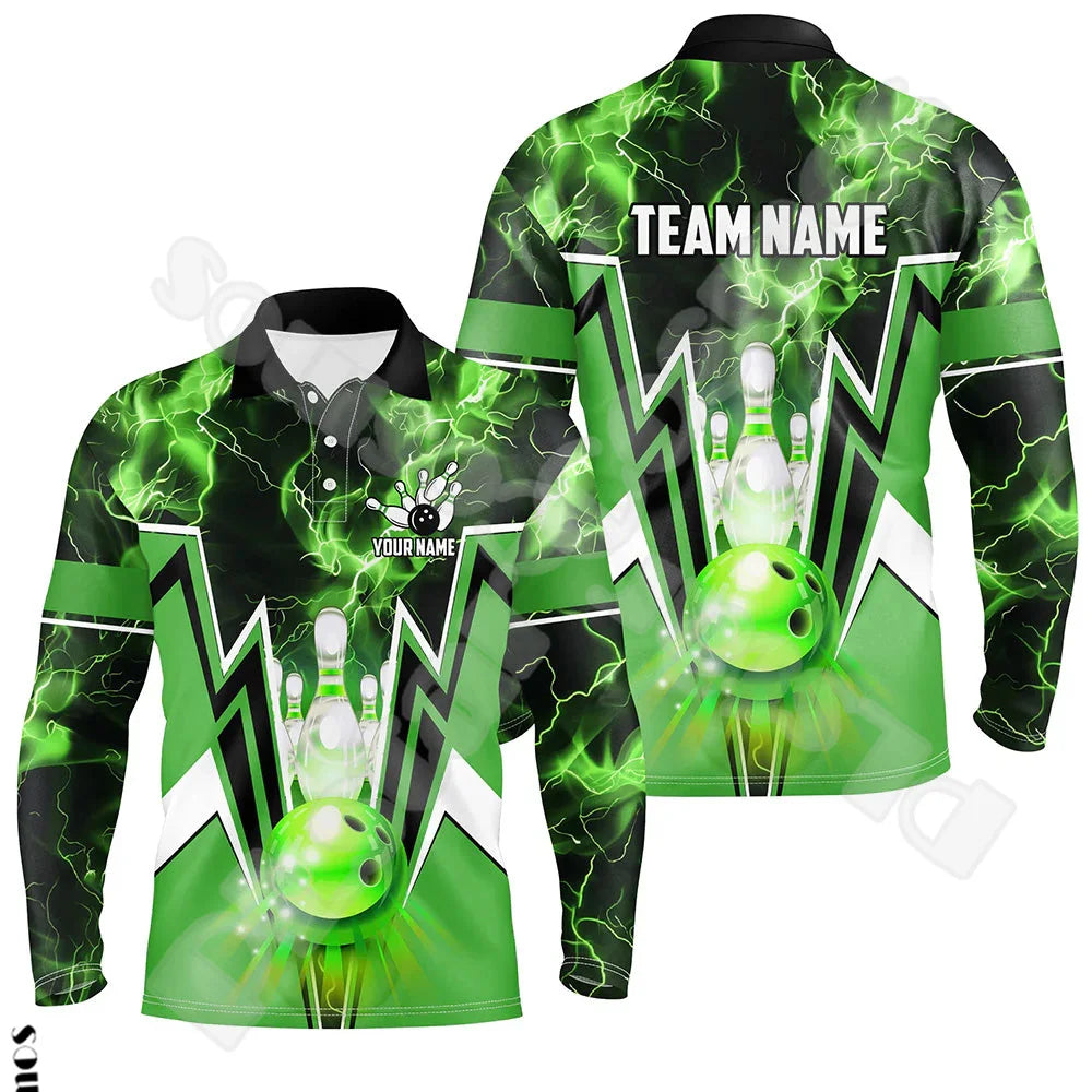 Bowling Long Sleeves Polo Jersey Shirt