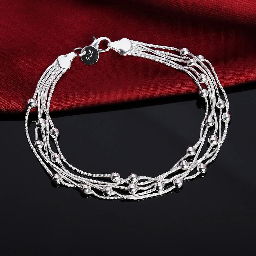 Sterling Silver Square Solid Chain Bracelet