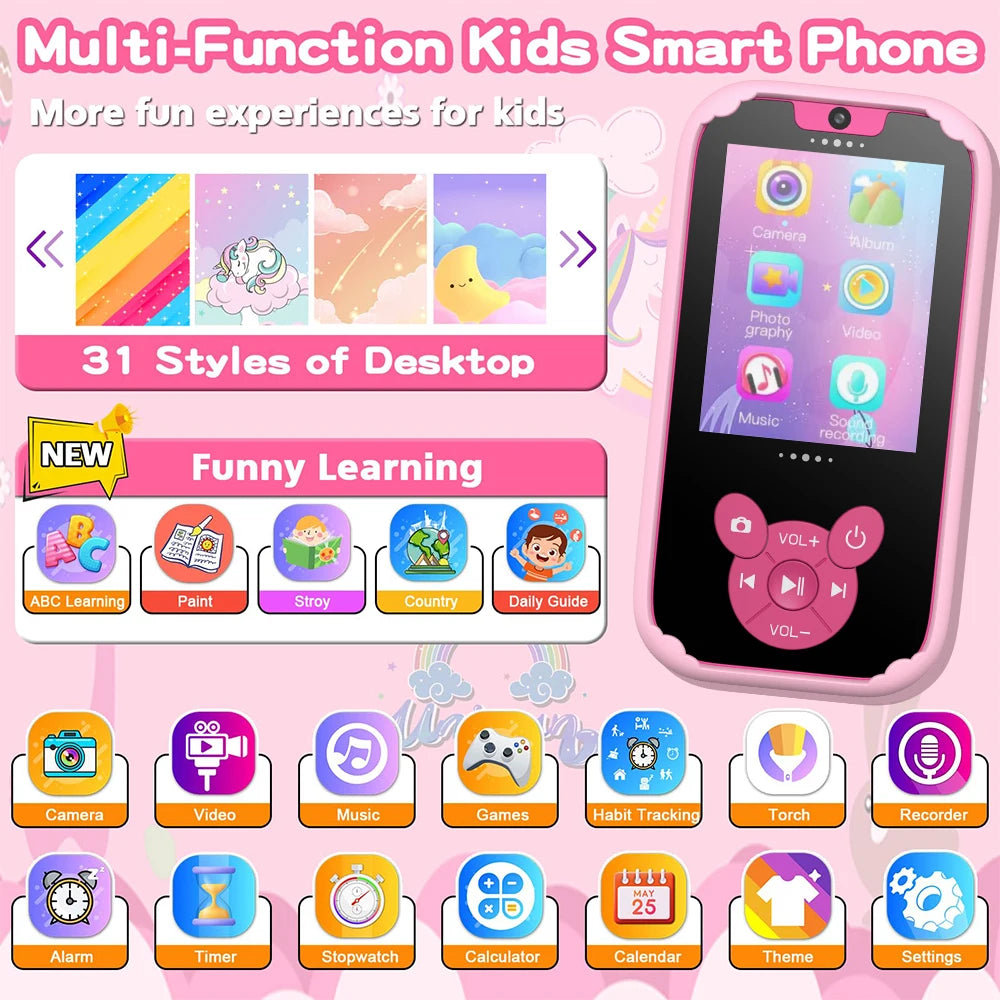 Kids Smart Phone Dual Camera Music Player
