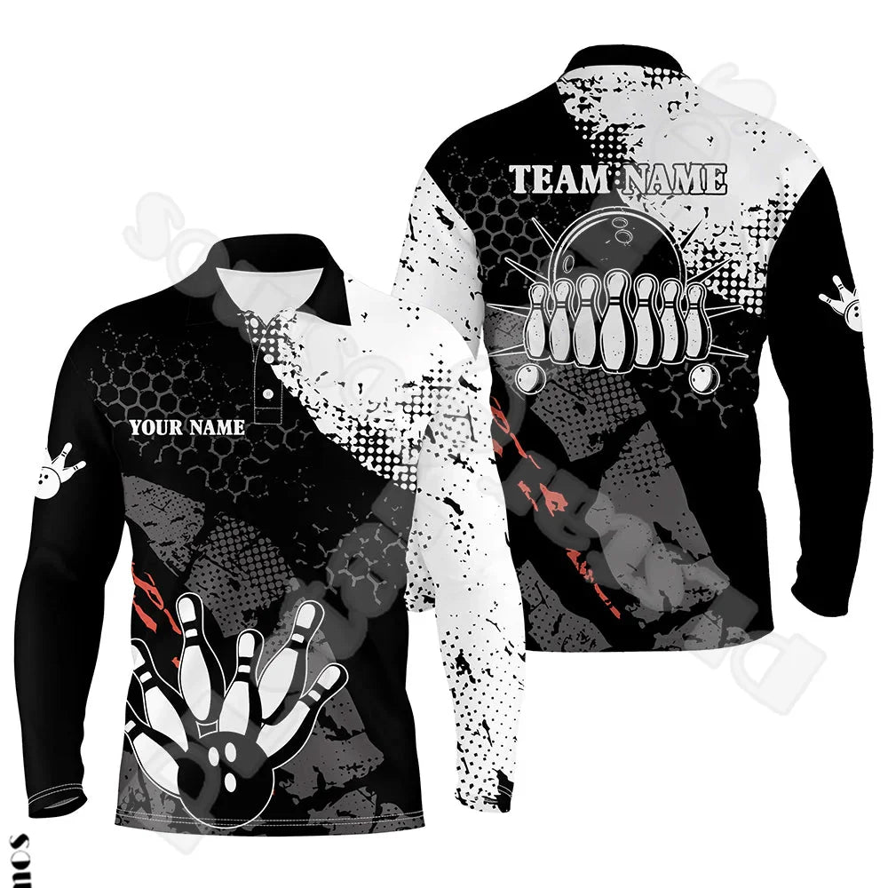 Bowling Long Sleeves Polo Jersey Shirt