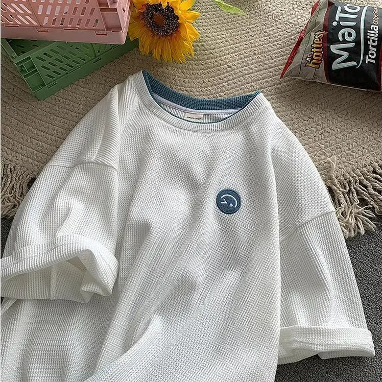 Short Sleeve Embroidery Print Tees