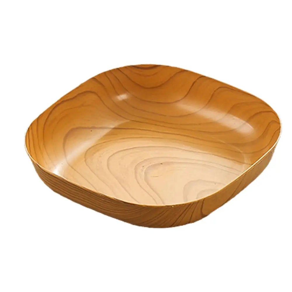 Wood Grain Plastic Square Plate