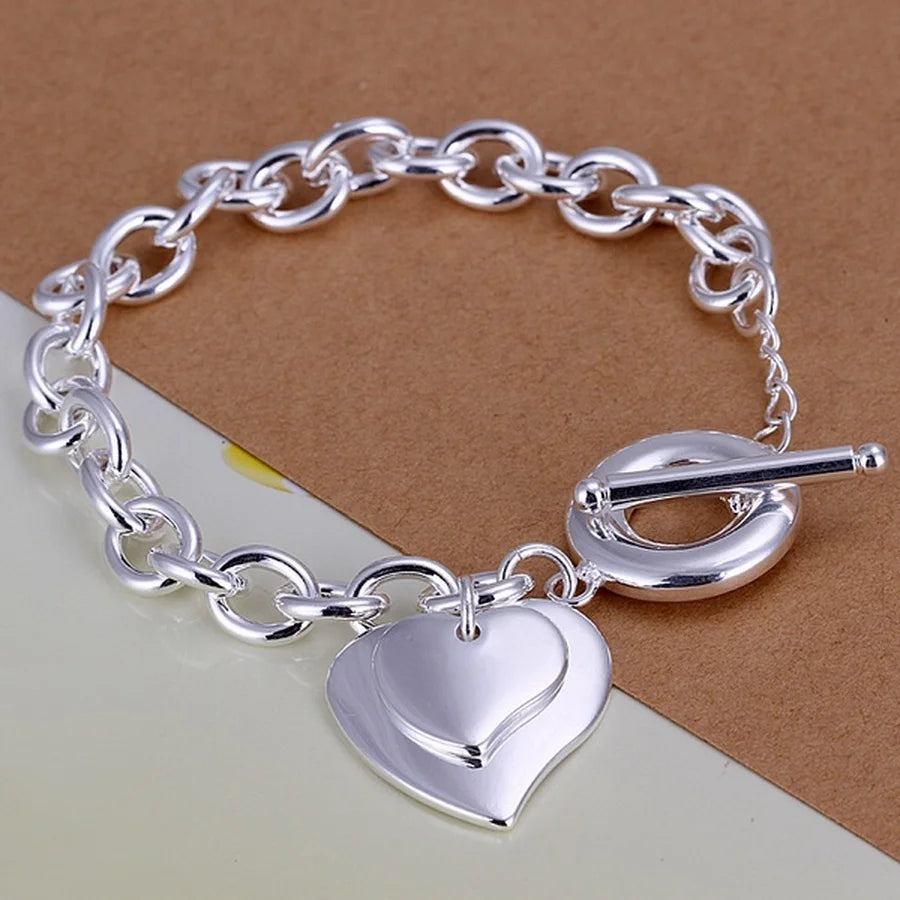 Sterling Silver Square Solid Chain Bracelet