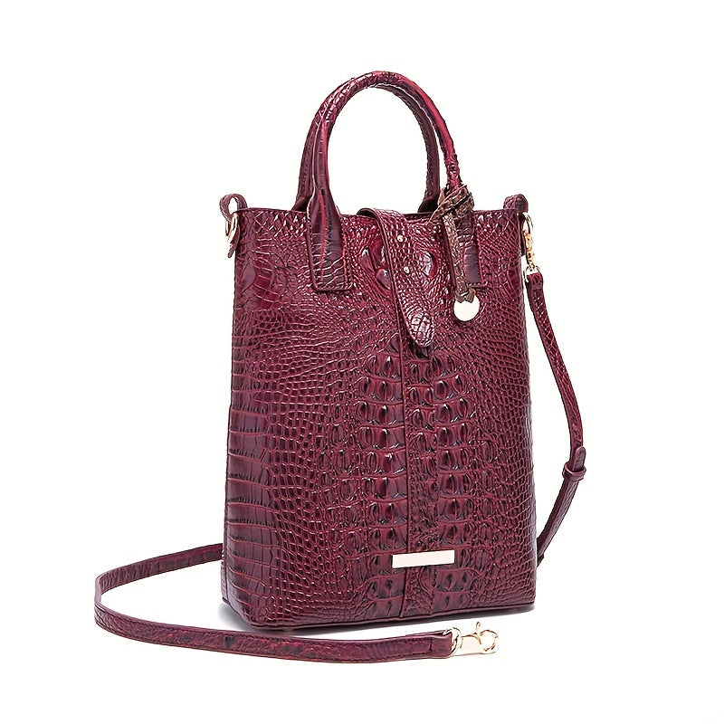 Elegant Crocodile Pattern Tote Bag