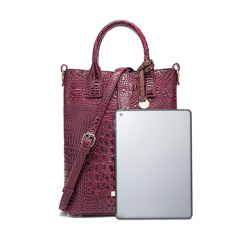 Elegant Crocodile Pattern Tote Bag