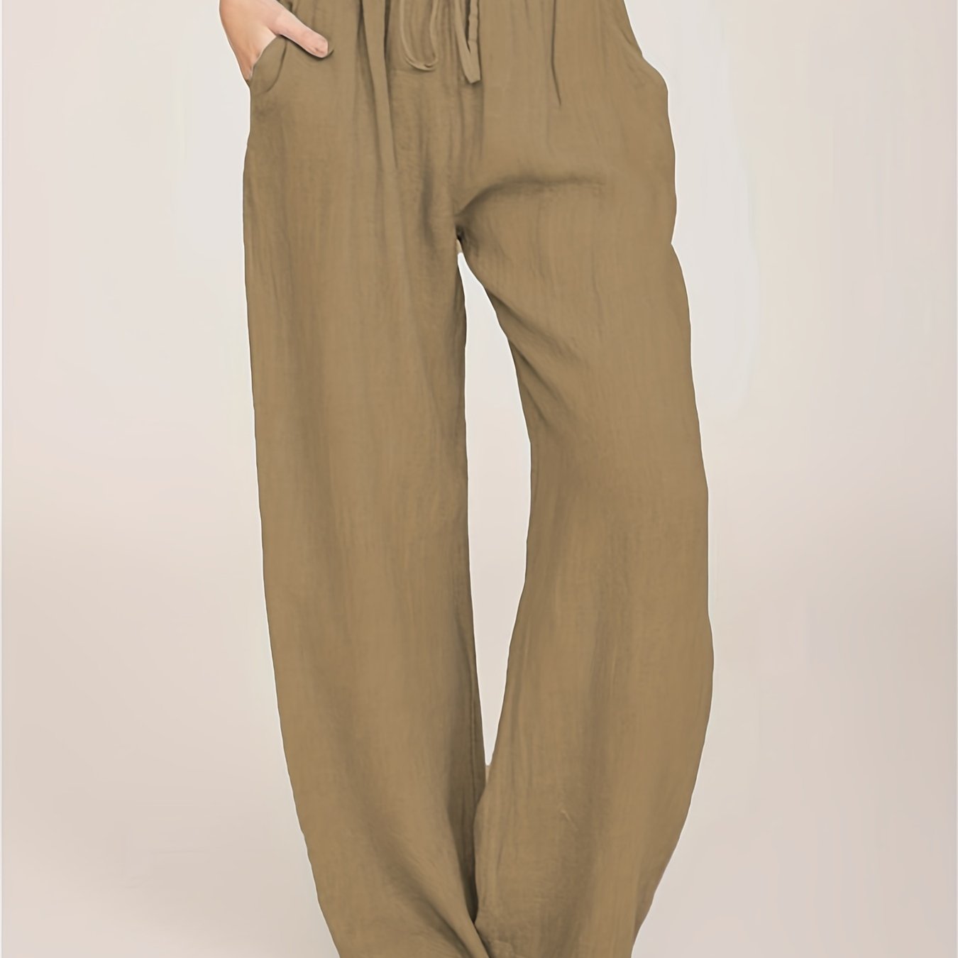 Casual Drawstring Wide Leg Pants
