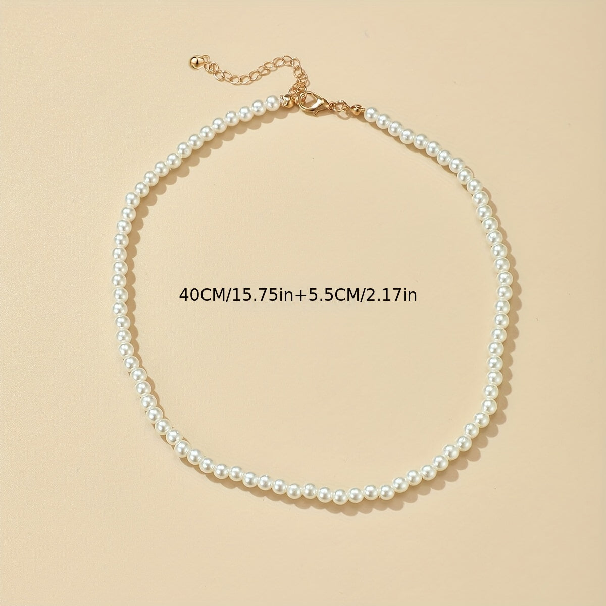 Elegant Single-Strand Faux Pearl Choker