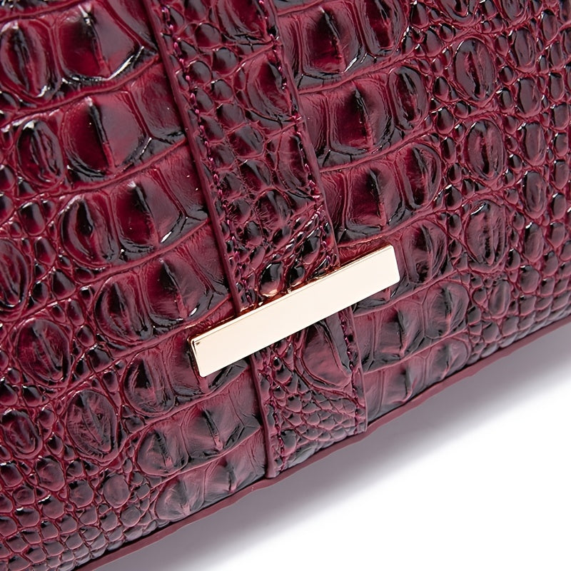 Elegant Crocodile Pattern Tote Bag