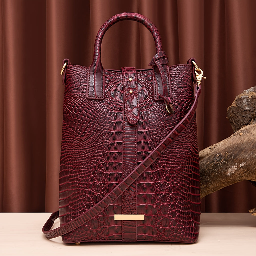 Elegant Crocodile Pattern Tote Bag